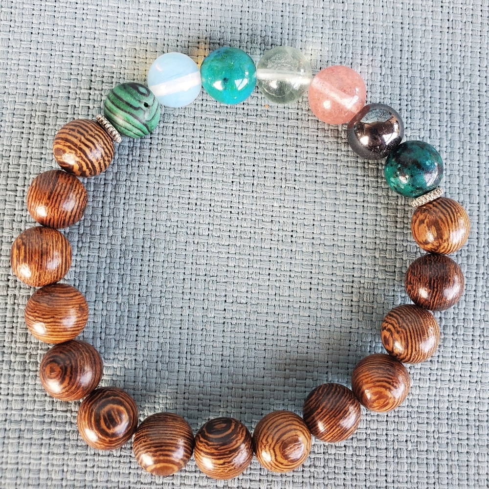 New Sand Script Chakra Stretchy Unisex Bracelet.